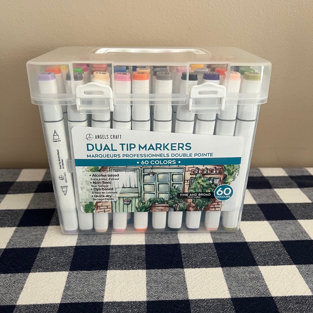 Brand new set of 60 alcohol-based double-sided markers